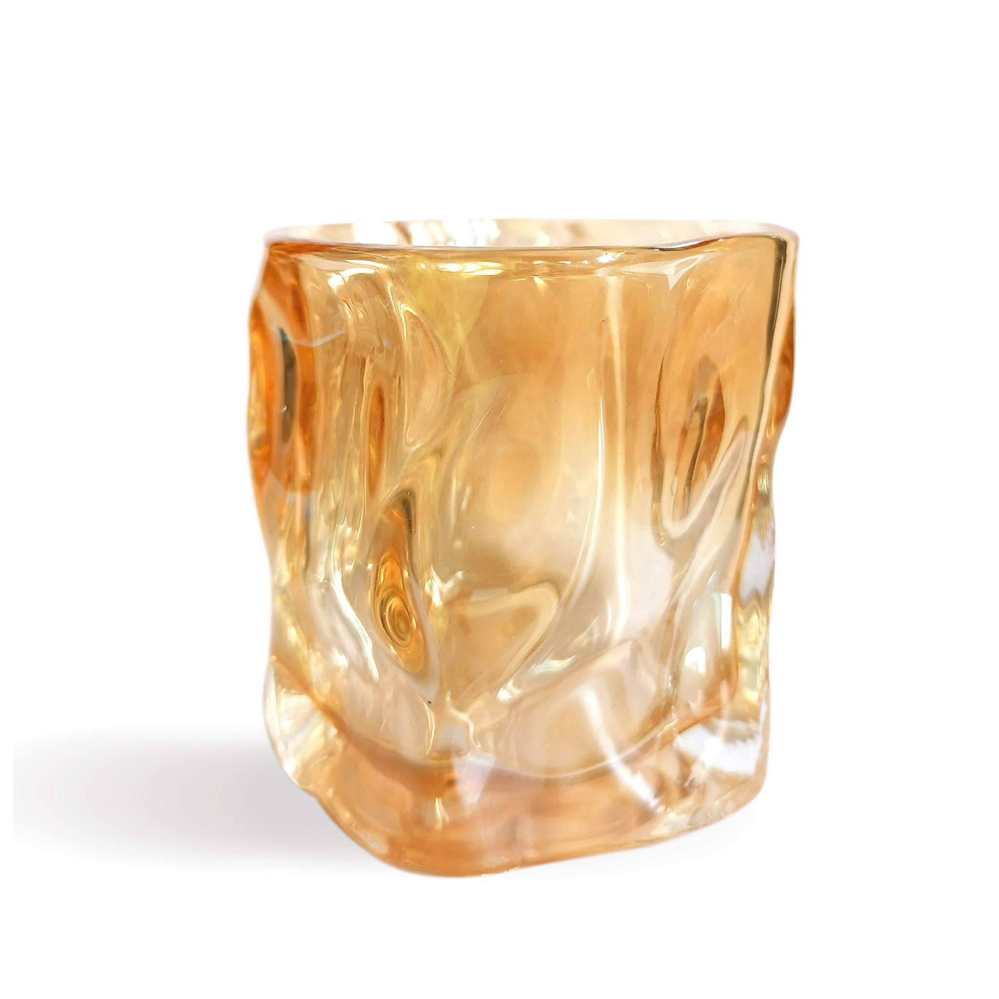Amber Blown Glass Candle